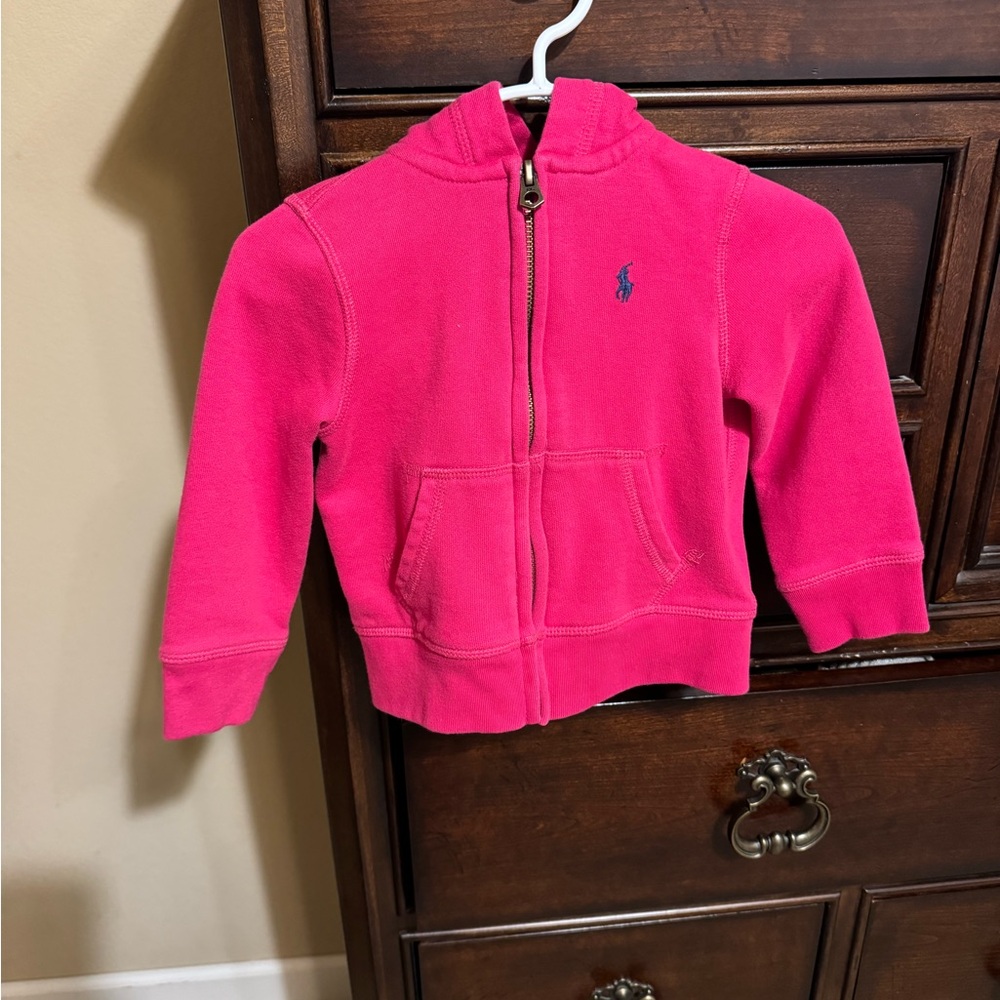 Size 2T hot pink zip up hoodie jacket from Polo.
